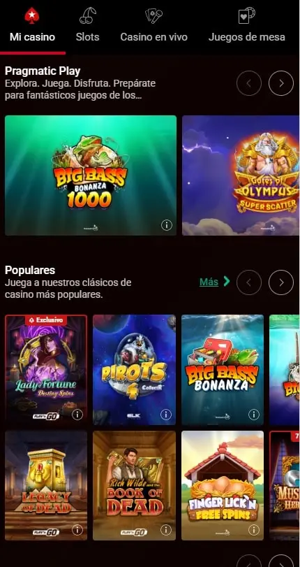 pokerstars casino en vivo
