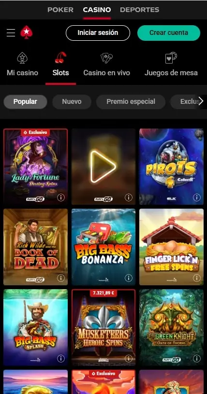 pokerstars casino online