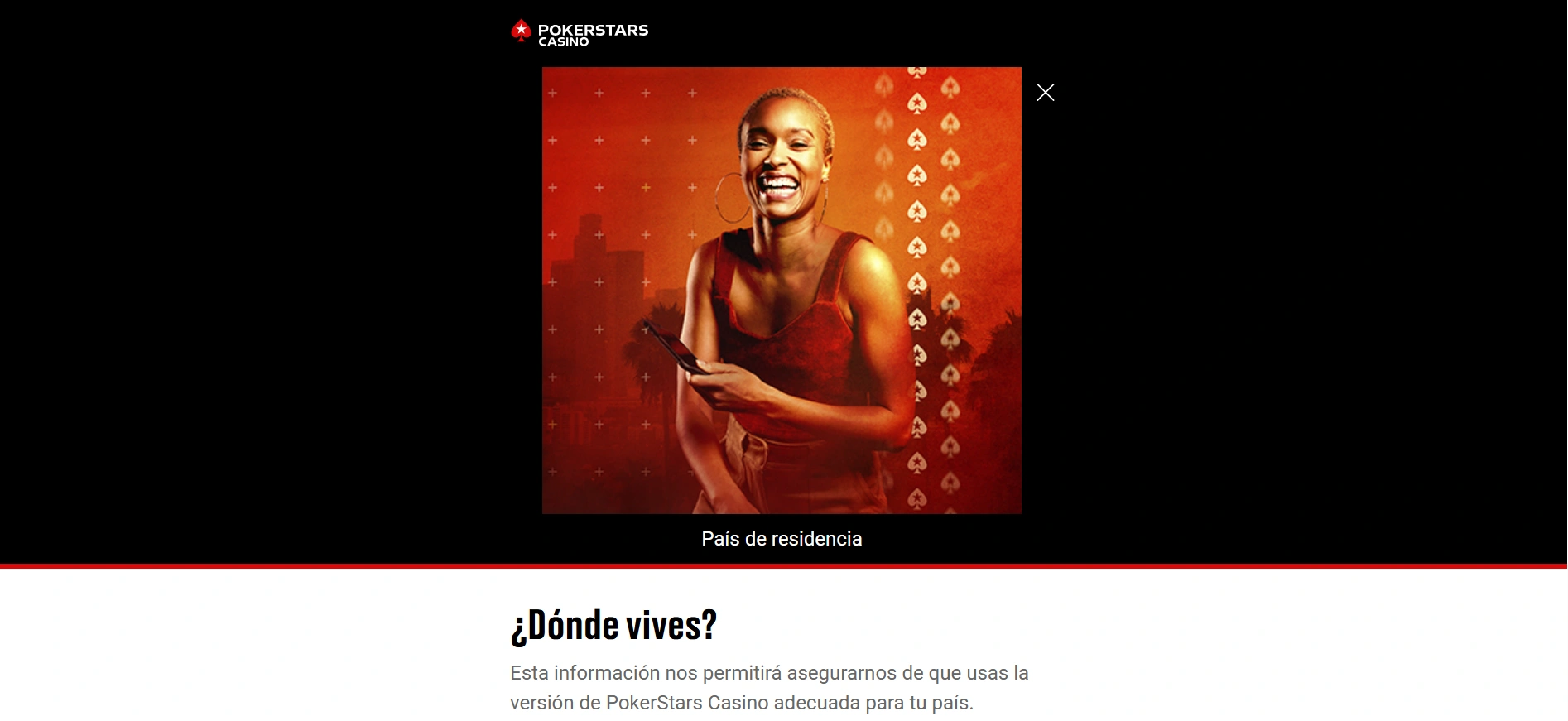 PokerStars casino iniciar sesión: una imagen del formulario de registro en la plataforma.